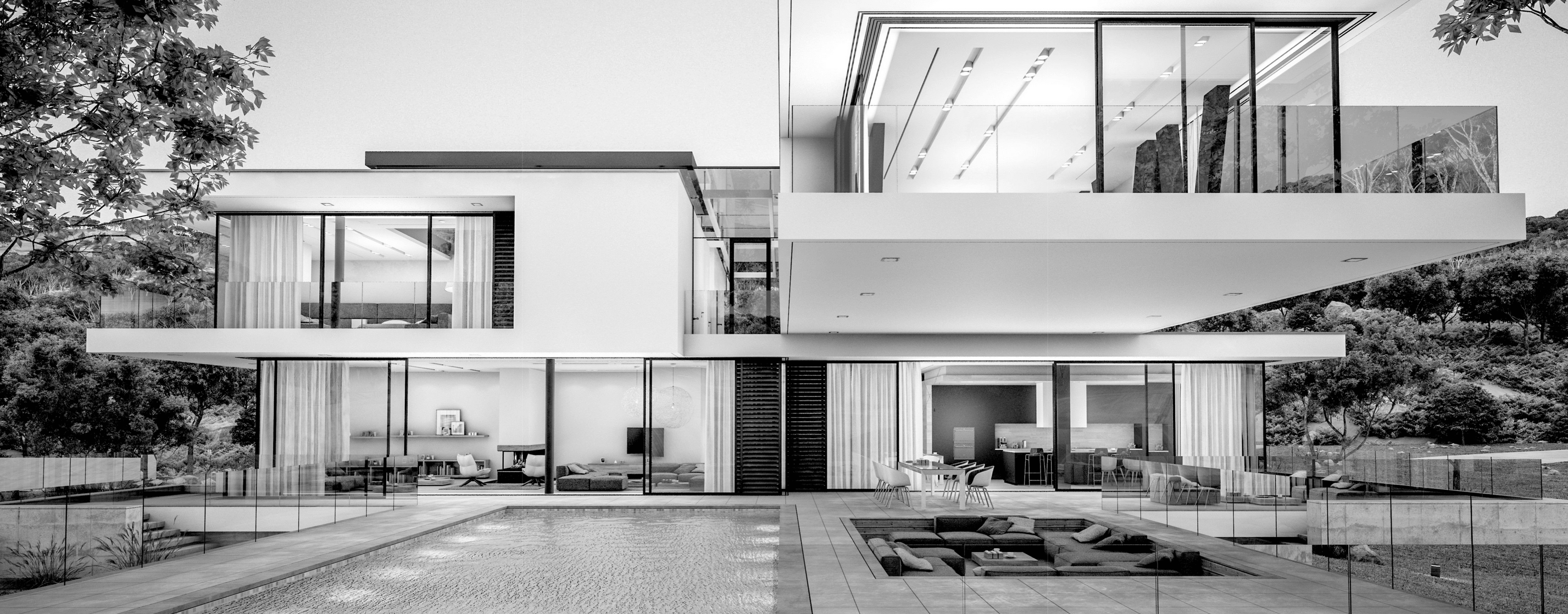 Architectural Home blk and white